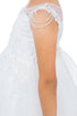 Girls Illusion Neckline Jewel Strigs Flower Girl Dress 2-16